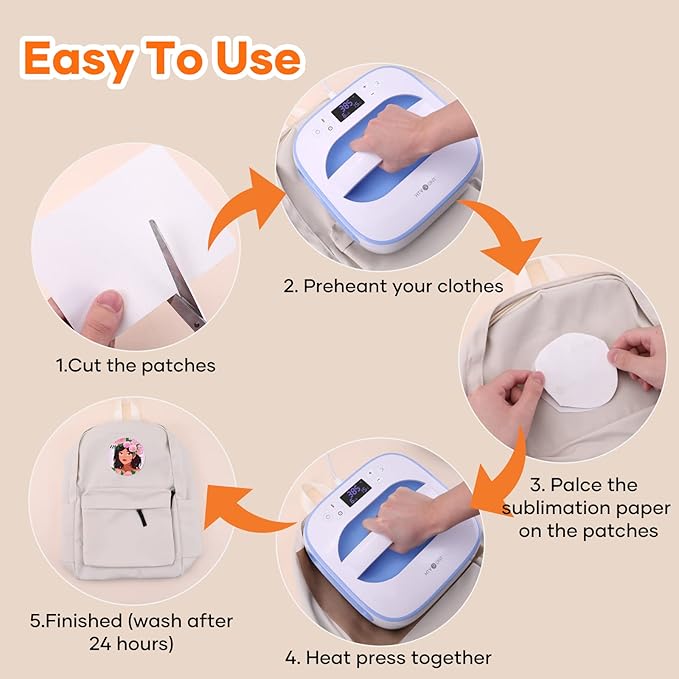 HTVRONT Iron on Patches for Clothing Repair, 20 Pieces White Sublimation Patch, Fabric Patches for Clothes, White Repair Decorating Kit, Iron on Blank Patches Size 3.7" by 4.9" (9.5 cm x 12.5 cm)