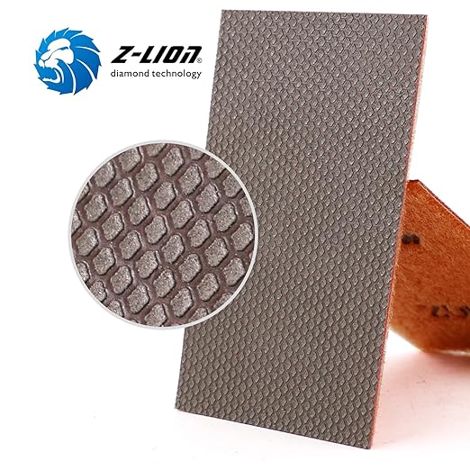Z-Lion Diamond Abrasive Paper Sheets 200 Grit Diamond Sandpaper Nylon Back for Grinding Stone Glass Ceramic(1 Pcs)