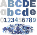 Breling 310 Pieces Felt Bulletin Board Letters Sticker with Number, 2" Bulk Self Adhesive ABC Upper Lowercase Sticky Letter for Christmas Gift Poster Bulletin Board Classroom(Blue Color)