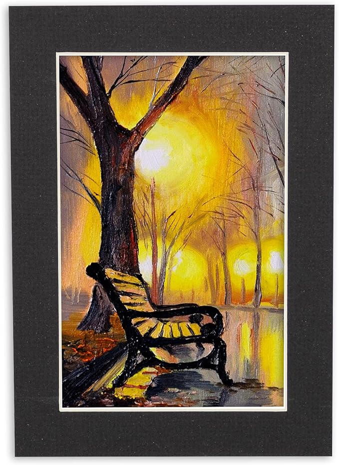 5x7 Mat for 8.5x11 Frame - Precut Mat Board Acid-Free Textured Black 5x7 Photo Matte For a 8.5x11 Picture Frame, Premium Matboard for Family Photos, Show Kits, Art, Picture Framing, Pack of 1 Mat