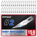 DIYSELF #2 Exacto Knife Blades, Exacto Replacement Blades, Hobby Knife Blade Refills with Storage Case, 150 Pack Art Knives Blade for Craft, Scrapbooking, Cutting (#2)