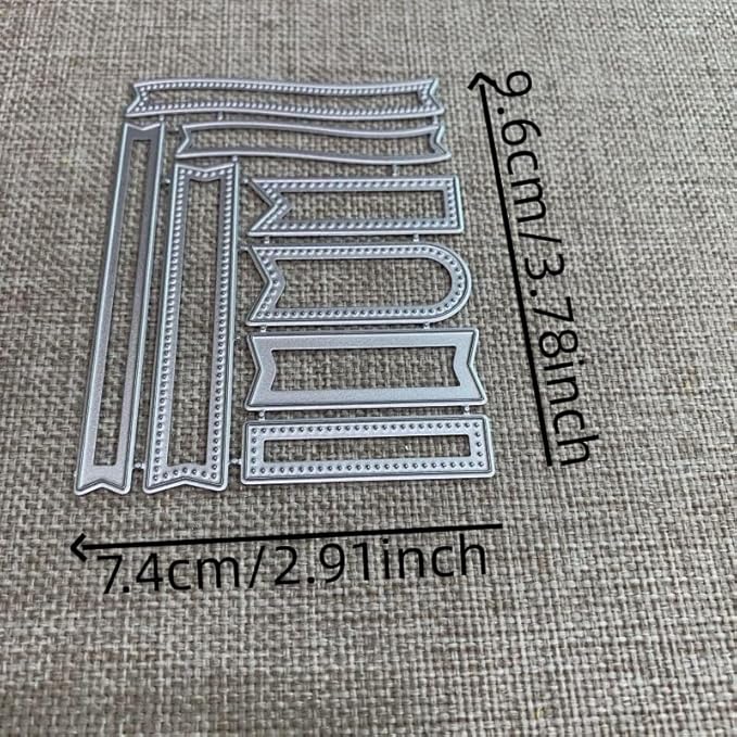 Lapoo 3D Backgrounds Frame Metal Cutting Die for Scrapbooking, New Cutting Dies DIY Album Card Making Decor Paper Craft Metal Die Cuts Party Wedding Decorations (Text Box 3.8 x 2.9 in)