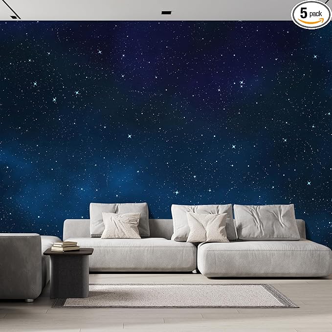 wall26 Large Wall Mural Beautiful Scenery of The Starry Night Self-Adhesive Vinyl Wallpaper Removable Wall Sticker - 96x120 inches