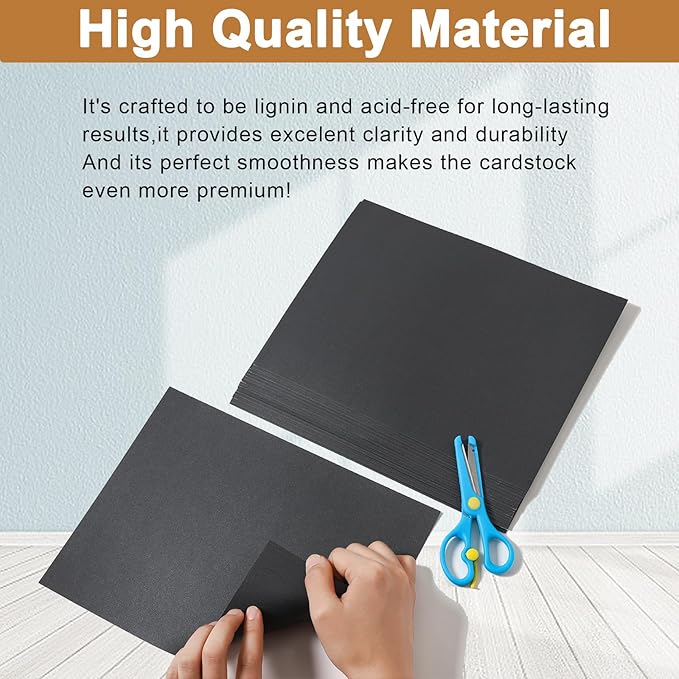 40 Sheets Black Shimmer Cardstock 8.5 x 11 Halloween Cards, 75lb Heavyweight Black Paper Card Stock for Card Making, greeting Cards, Wedding Invitations, Paper Crafting