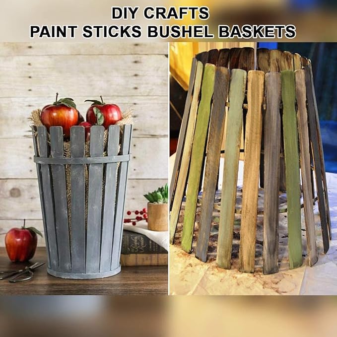 Paint Stir Sticks-Rewiss Bulk 100 PCS 10in Length Bamboo Craft Sticks Natural Color Paint Stir Sticks