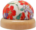 Pin Cushion Wooden Base Round Needle Pincushions Needles Holder Handmade DIY Sewing Tools