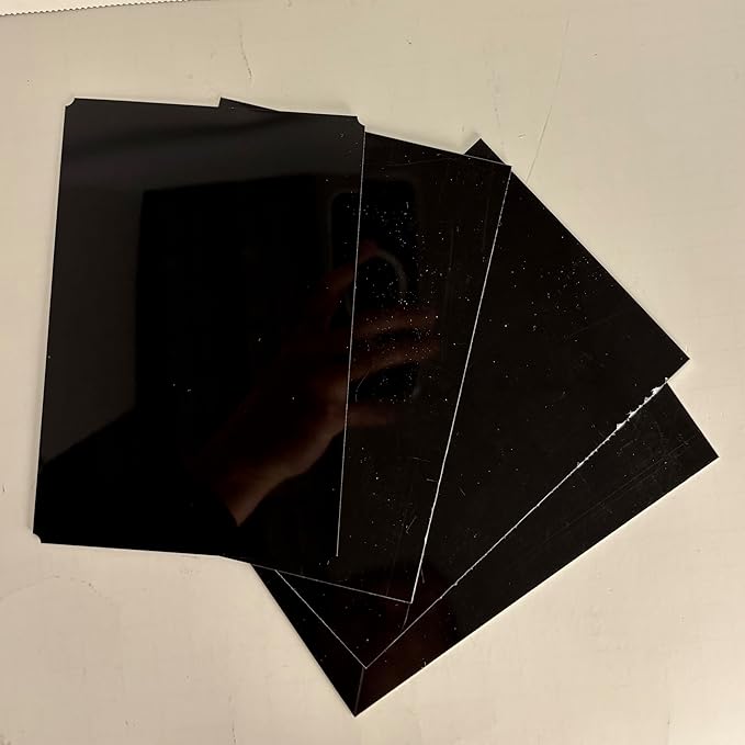 Blank Metal Plates for Laser Engraving - 4 Pack | Aluminum Sheets 0.020" Thick | CO2, Diode, Fiber Laser Compatible | Multiple Sizes & Colors (Black (engraves silver), 4.25x6.25 inch)