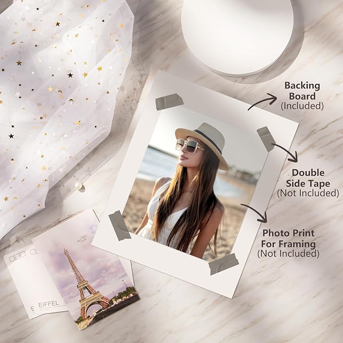 Egofine 14 Pack Mat Board, 8x10 Backing Board, Acid Free White Uncut Mat Board for Photos, Pictures, Frames, Artworks and Paints