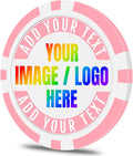 50 Custom Poker Chips, Personalized with Your own Logo, Photo or Text - 11.5g Casino Chips for Poker Gram, Tournaments, Business Card, Token