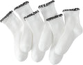 Hstyle 6 Pairs of Ruffle Socks Women, Cute Ruffle Ankle Socks