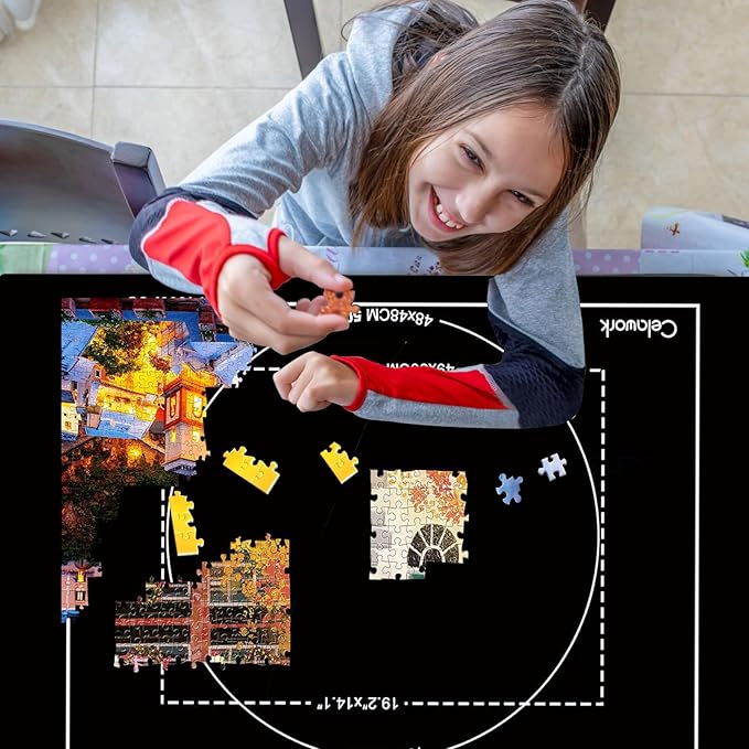 Rubber Jigsaw Puzzle Mat 1000 Pieces | 20" x 27"Puzzle Mats Roll Up | Jigsaw Puzzle Mats for Adult Puzzles Storage and Saver | Work with Puzzle Board and Puzzle Table