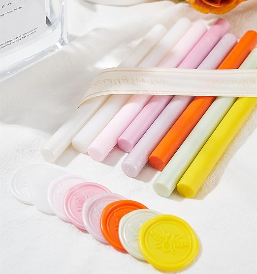 Wax Seal Sticks Pearl White, ONWINPOR 20pcs Glue Gun Wax Sealing Sticks for Wax Seal Stamp, Mini Sealing Wax Gun Sticks Suit for 0.28‘’ Glue Gun (Pearl White)