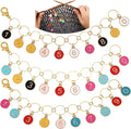 COGCHARGER 3Pcs Flat Round with Number Alloy Enamel Charms Knitting Row Counter Chains for Knitting and Crochet Stitch Markers