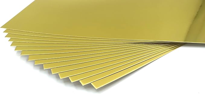 TGXRZX Metallic Light gold Cardstock Paper,Size 8 "x 11" (250gsm), 15PCS,Mirror Finish Gold Foil Board for Crafting, Invitations, and Decorations,Die Cut and Plotter,Card Making (Light gold)