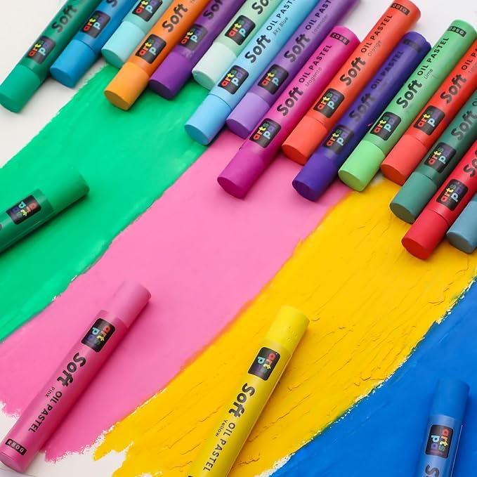 Soft Oil Pastels Set of 48 Vibrant Colors, Smooth and Soft Oil Pastel Crayons for Artists, Beginners, Teachers, Students, Great Blending and Layering for Art Supplies, Art Painting, Drawing