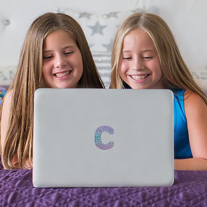 StickerBeans® Rhinestone Alphabet Letter Sticker C - Unique Sparkly Design 2” x 2” Cut-to-Shape Adhesive - Personalization, Collecting, Gifting, Scrapbooking, Decorating Laptops, Phone Cases, All Ages