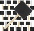 US Art Supply 3 inch Foam Sponge Wood Handle Paint Brush Set (Super Value Pack of 30 Brushes) - Lightweight, Durable and Great for Acrylics, Stains, Varnishes, Crafts, Art