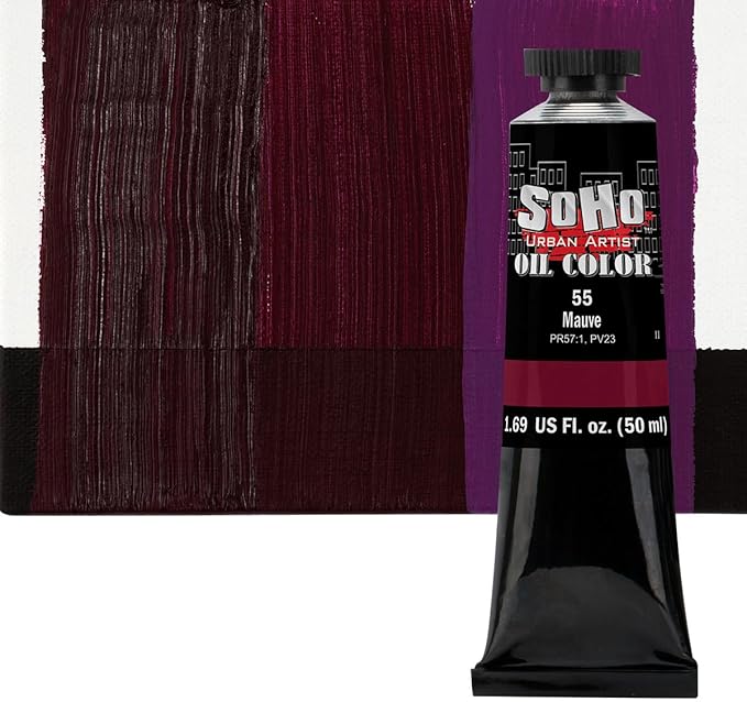Soho Urban Artist Oil Paint - Mauve, 50 ml Tube - Best Valued Oil Colors for Painting, Excellent Pigment Load