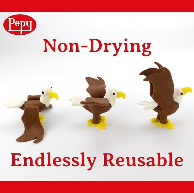 Pepy Plastilina Reusable and Non-Drying Modeling Clay; Set of 24 Bars, 1.4 Ounce Each, Perfect for Arts and Crafts Projects, Light Green