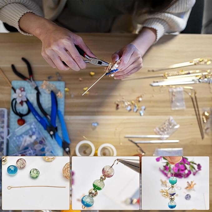 100pcs Silver Filled Flat Head Pins Non Tarnish Craft Earring Bracelet Jewelry Making Accessories Supplies (50mm (1.96in), Silver-Flat Head Pin)