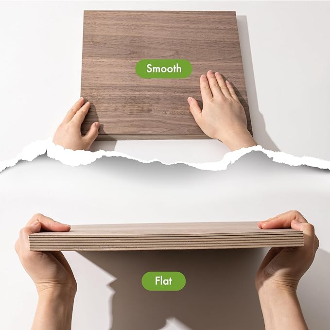 ROBOTIME 3mm Plywood for Laser Cutting, 6 Pcs Bubinga 1/8 Plywood Sheets, Crafting Wood for DIY Projects, Thin Bubinga Wood Sheets Laser Engraving Material, 12"x20"