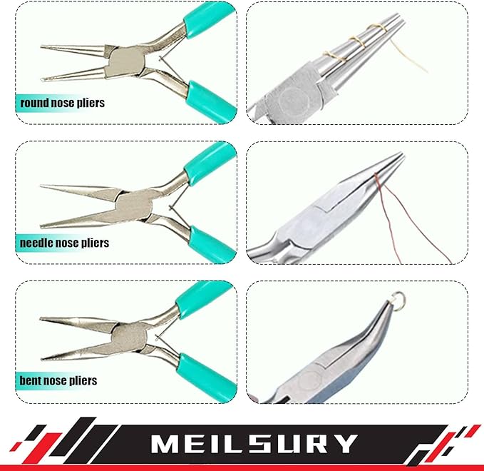 11-Piece jewelry pliers set,Jewelry-making plier tools with stainless steel jewelry tweezers for crafting,beading,and repairing