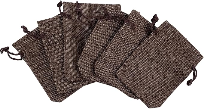 Palmhomee Pack Of 25 Burlap Gift Bags with Drawstring Linen Jewelry Pouches Wedding Hessian Jute Bags for Birthday and Treat Pouches Party Wedding Favors Gift (3.6x4.8 Inch, Coffee)