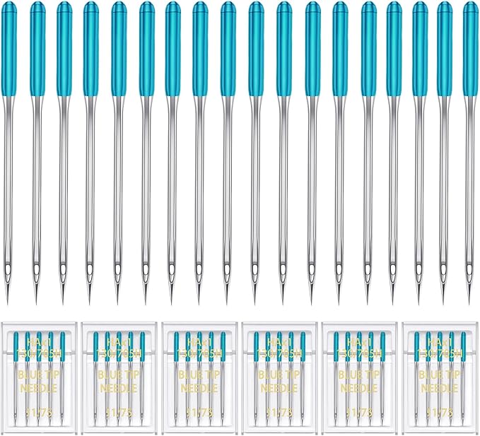 HONEYSEW 30 Pieces Sewing Machine Needles HAX1 130/705H Universal Regular Point Flat Shank Sewing Needle Compatible with Singer, Brother,Janome,Pfaff and Other Brand (Blue Size 11-30PCS)