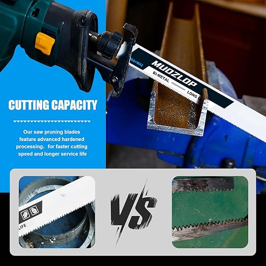 10 Pack 9 inch Reciprocating Saw Blades Set,14 TPI High Carbon Saw Blades, Metal Saw Blades with Organizer Case (10, 14TPI/225mm)