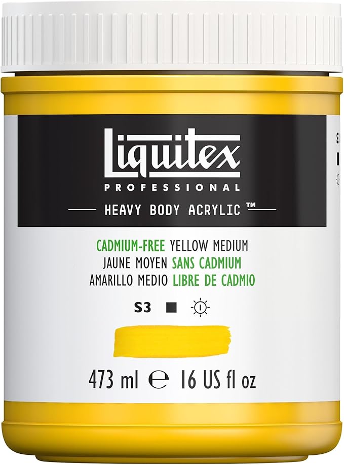 Liquitex Professional Heavy Body Acrylic Paint, 16-oz (473ml) Pot, Cadmium Free Yellow Medium