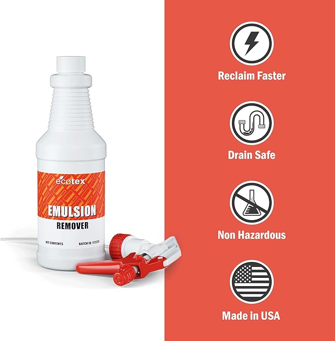 Ecotex® Screen Printing Emulsion Remover (Quart - 32oz.) - Diazo Photo Emulsion Cleaner for Silk Screens and Stencil Remover - Screen Print Direct®