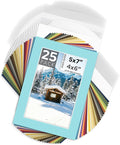 Mat Board Center, Pack of 25, 5x7 for 4x6 Mix Color Mat Kit - Acid Free, 4-ply Thickness, White Core - Includes Backing Boards and Clear Bags - for Pictures, Photos, Framing