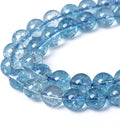 10mm 38pcs Blue Topaz Crystal Quartz Natural Stone Round Loose Beads for Jewelry Making DIY Bracelet Necklace Earrings