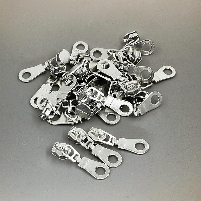 Leekayer #5 Metallic Nylon Coil Zippers by The Yard Rainbow Teeth Zipper Bulk 10 Yards Black Tape with 25pcs Silver Sliders for DIY Sewing Tailor Craft Bag(Black)