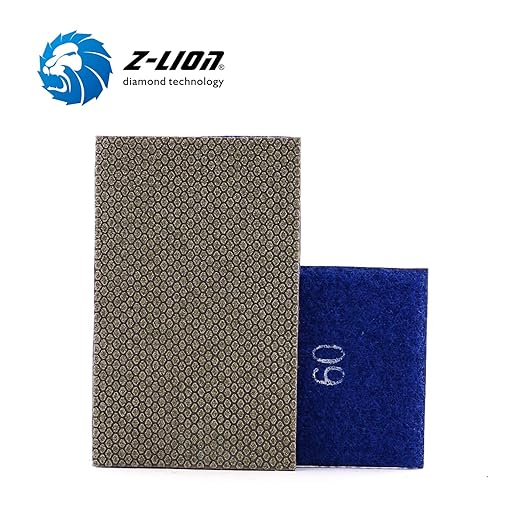 Z-Lion Diamond Abrasive Paper Sheets 60 Grit Diamond Sandpaper Nylon Back for Grinding Stone Glass Ceramic(1 Pcs)