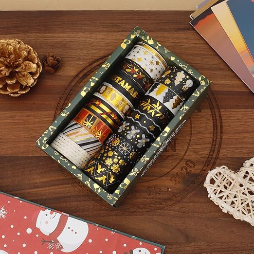 17 Rolls Christmas Washi Tape Set Holiday Washi Tape for Journaling Decorative Tapes Christmas Packing Tape Designs Journaling Kit for Women Gifts for Daughter Granddaughter Stocking Stuffer for Women