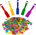 Magnetic Bingo Wand, 5-Pack & 500 Metal Chips, 5 Colors - Large Group Game, Family Night, Sensory Activity, Educational Science Tool