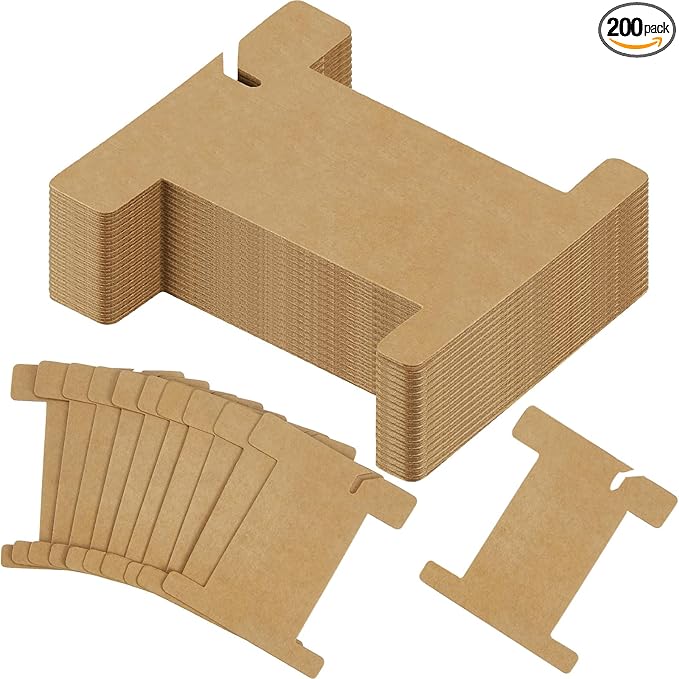 200 Pcs Ribbon Organizer Set Cardboard Ribbon Spools Embroidery Floss Holder Organizer Embroidery Thread Holder Empty Cardboard Yarn Bobbin for Cross Stitch Craft DIY Sewing