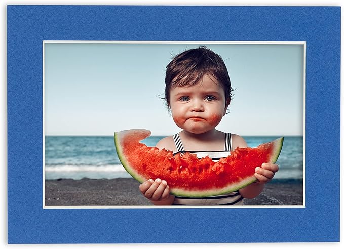 5x7 Mat for 8.5x11 Frame - Precut Mat Board Acid-Free Royal Blue 5x7 Photo Matte For a 8.5x11 Picture Frame, Premium Matboard for Family Photos, Show Kits, Art, Picture Framing, Pack of 10 Mats
