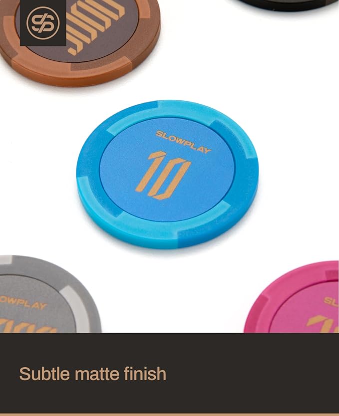 SLOWPLAY Godel Clay Poker Chips, 14 Grams Heavyweight Clay Composite, 40mm Large Chips in Bulk, Pack of 50 with Denomination of 100
