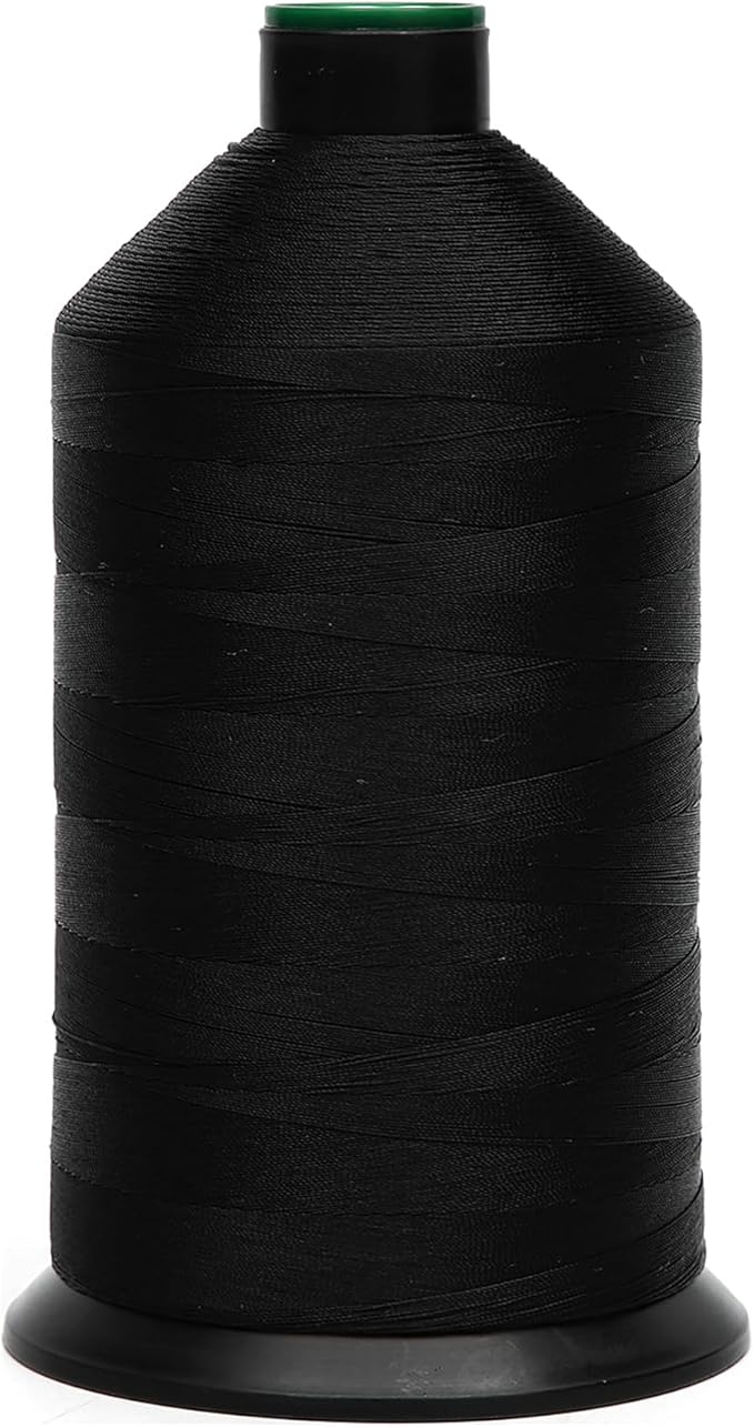 Extra Strong Bonded Nylon Thread #92 Tex90 – 16 OZ, 4200yds, Versatile Stitching Solution for Leather, Upholstery, Canvas Repair and More (Black)