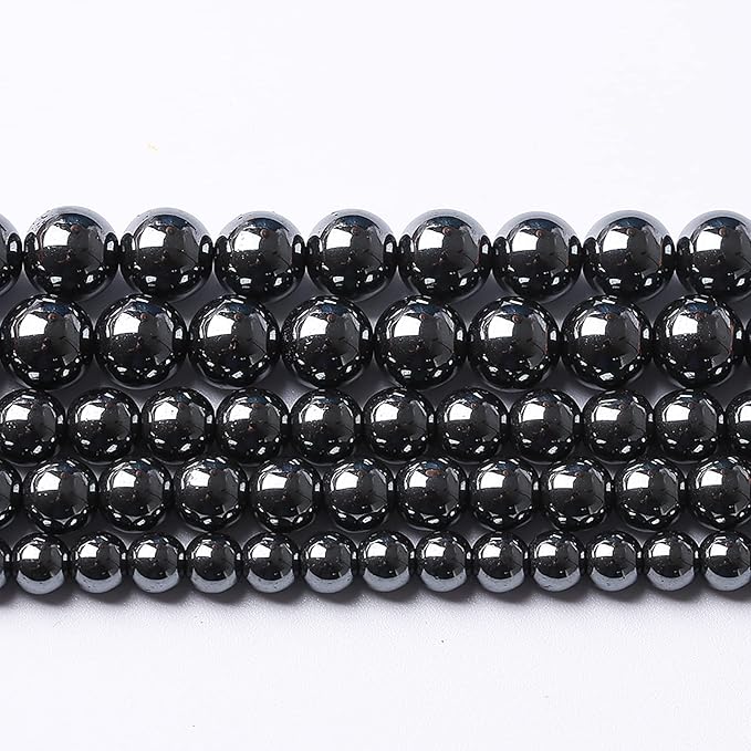 51pcs 8mm AAA Black Hematite Beads Natural Stone Gemstone Round Loose Beads for Jewelry Making DIY Bracelets Necklace Earrings