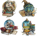 ZuoAnLF 4 Packs Stamped Cross Stitch Kits for Adults,Stamped Cross-Stitch Needlepoint Counted Kits Beginners,Embroidery Kit Arts and Crafts for Home Decor 11CT,9.8 * 9.8inch (HP)