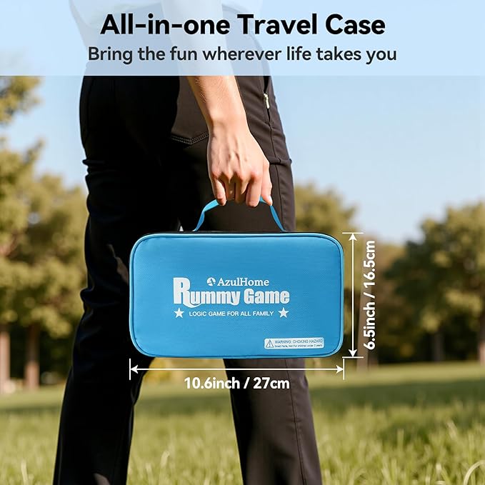 Rummy Cube 6 Player Edition with 6 Wooden Racks 160 Acrylic Tiles (1.5'') Rummy Game with Bag 6 Player Travel Size Rummy Game Large Number Rummy Tiles Game Set for Family Classic Board Games (Pink)