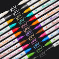 Sunshilor Metallic Markers Dual Tip Metallic Marker Pens Brush and Fine Point Pens for Black Paper, Rock Painting, Easter Egg, Halloween Pumpkin, Card Making, Metal, Ceramic, Wine Glass