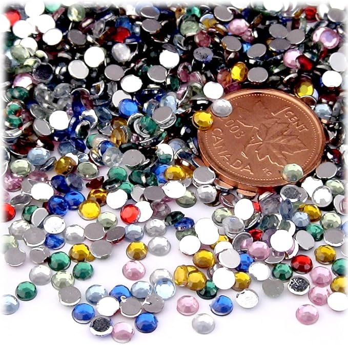 The Crafts Outlet 1,440pc Rhinestones Round 3mm (10ss) Flatback Olive Green