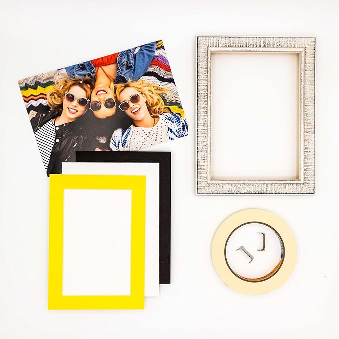 5x7 Mat for 8.5x11 Frame - Precut Mat Board Acid-Free Yellow 5x7 Photo Matte Made to Fit a 8.5x11 Picture Frame, Premium Matboard for Family Photos, Show Kits, Art, Picture Framing, Pack of 10 Mats