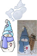 Metal Cutting Dies DIY Merry Christams Embossing Stencil Template Scrapbooking Card Making Mold Photo Album Arts Crafts Tools(6 Pcs Snowman-9.4x6.2cm)