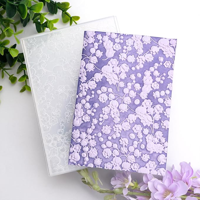 BAOFALI 3D Embossing Folder for Card Making,Beautiful Flower Plastic Texture Fades Embossing Folder Template for Scrapbooking Cardstock Album DIY Decoration Paper Crafting 6.3x4.5inch