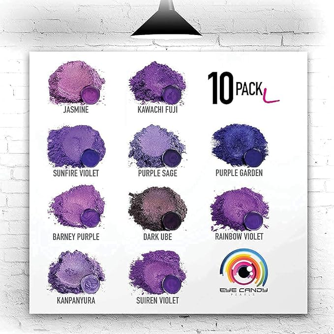 Eye Candy Pigments Premium Purple Mica Powder - Violence Violet (25gr) - for Epoxy, Resin, Soap, Paint, Woodworking, Acrylic Pouring, Bath Bombs, Fishing Lures - DIY Arts and Crafts Additive